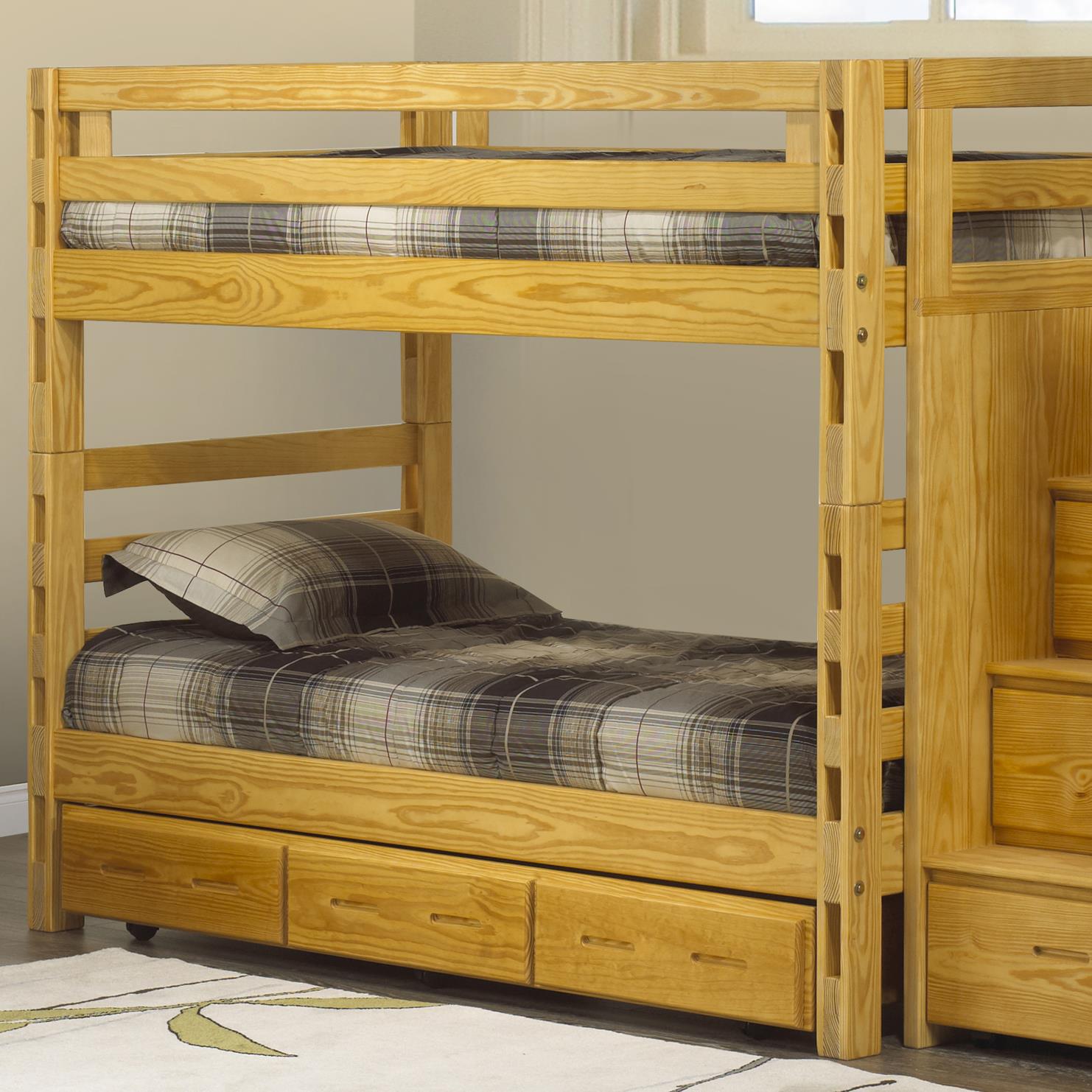 Crate Designs Crate Designs Bedroom Twin/Twin Bunkbed w/ Storage